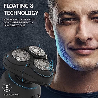 Electric Razor: Manecode Men's 7-in-1 Shaver with Floating – In Use