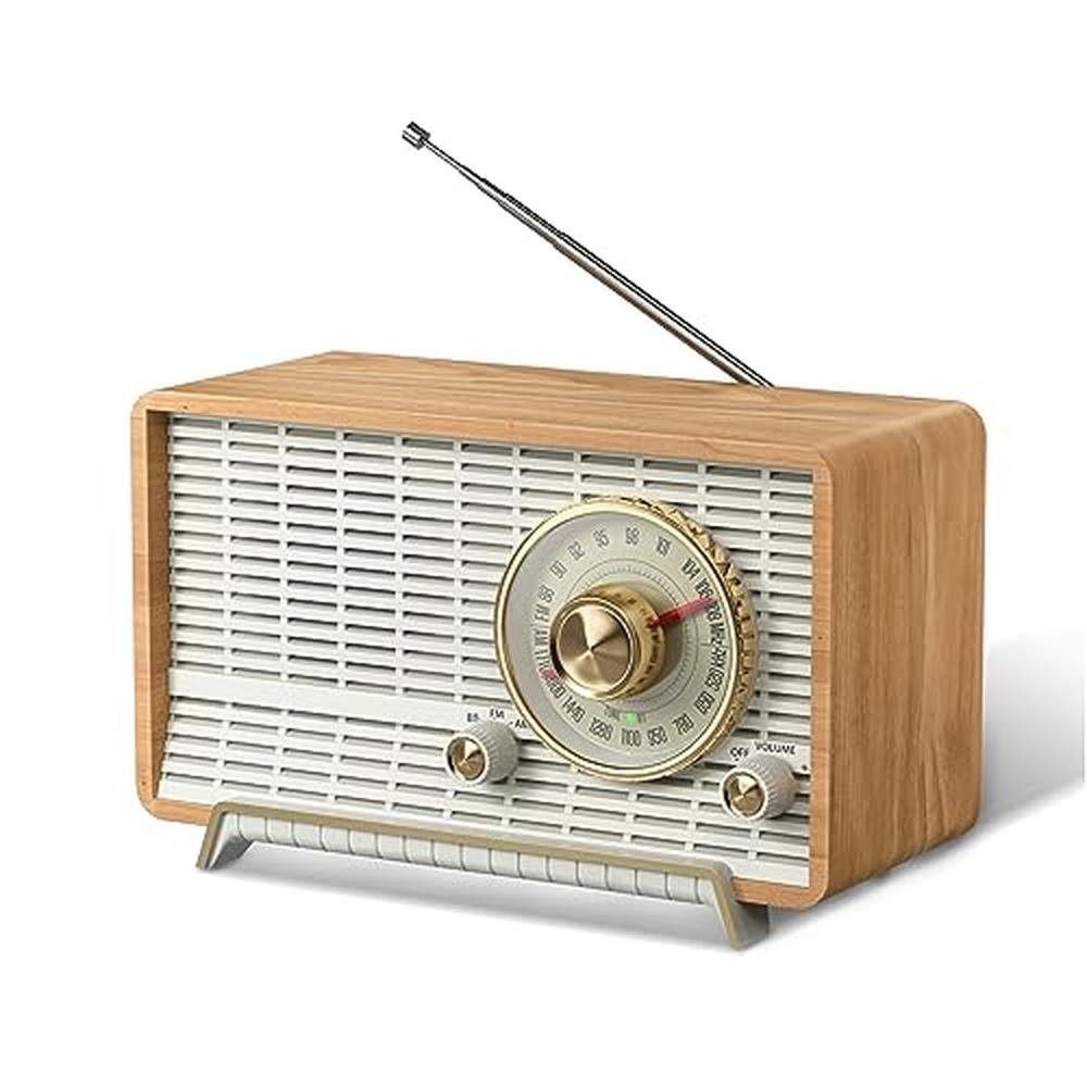 Radio YOWGUIF: YOWGUIF AM FM Radio Classic Retro Wood Table – Front View