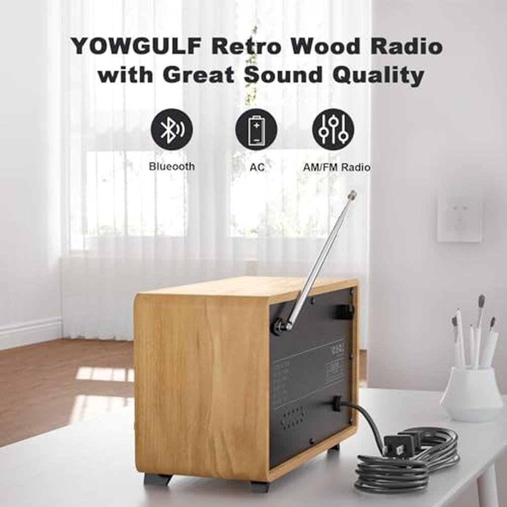 Radio YOWGUIF: YOWGUIF AM FM Radio Classic Retro Wood Table – Packaging