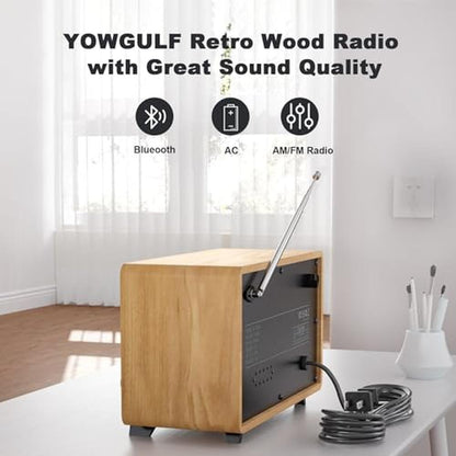 Radio YOWGUIF: YOWGUIF AM FM Radio Classic Retro Wood Table – Packaging