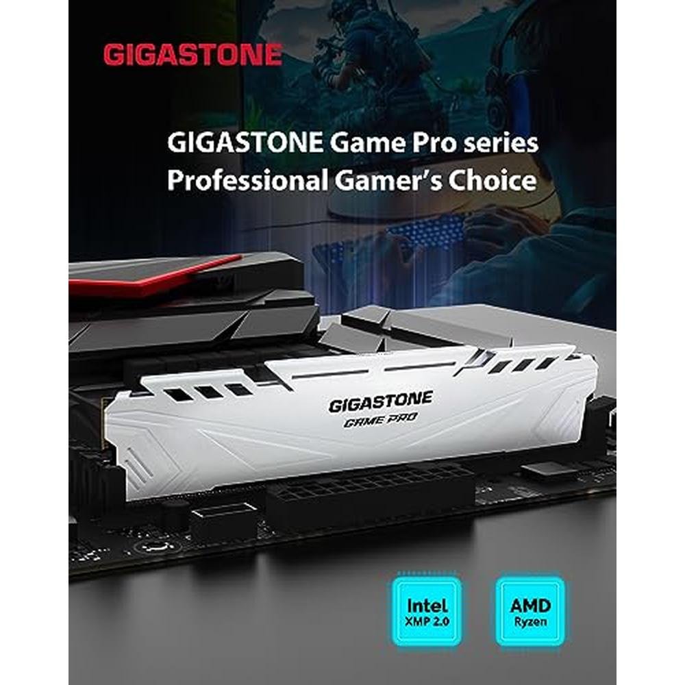 DDR4 RAM: GIGASTONE Game PRO 16GB Kit 2x8GB DDR4 3200MHz – Side View