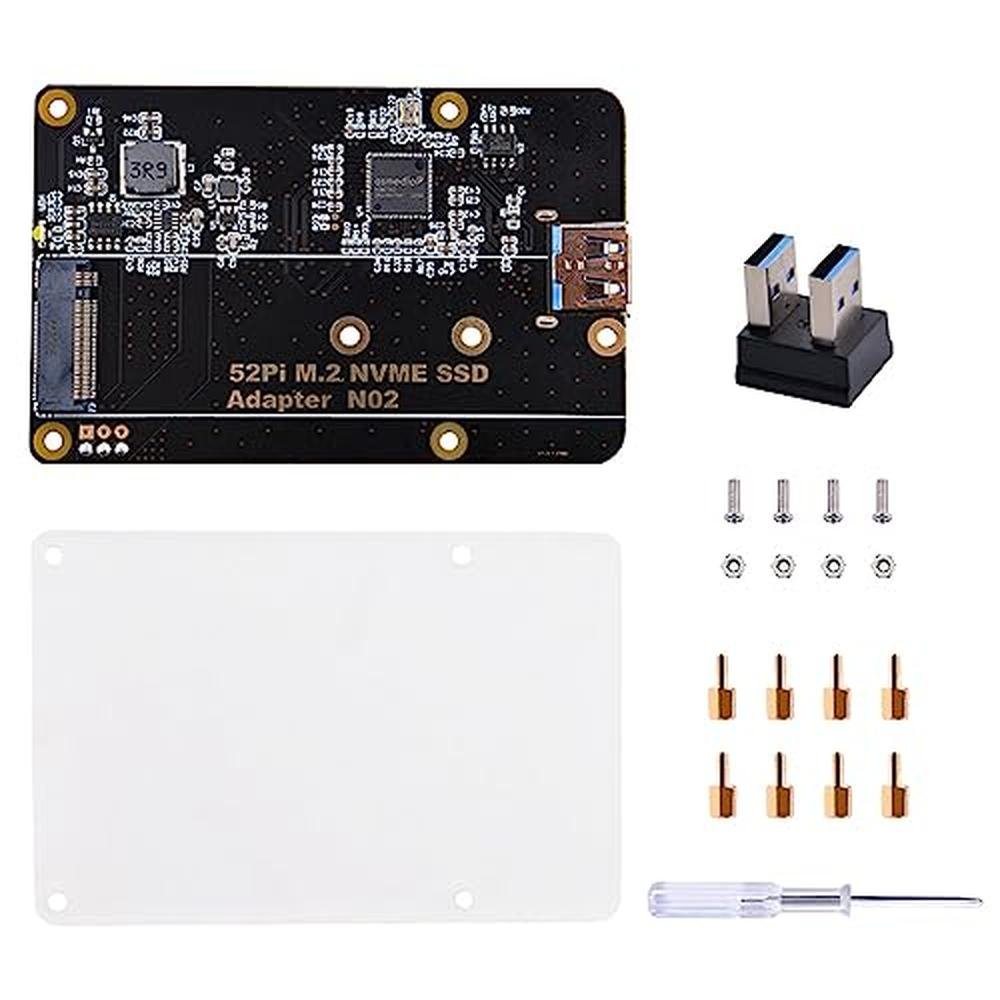 NVME Board: GeeekPi M.2 NVME SSD Storage Expansion Board – Front View