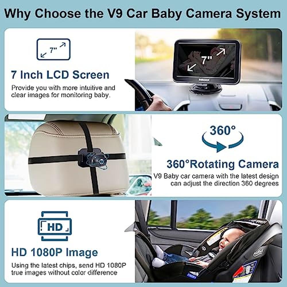 Advanced Car Camera System: DoHonest V9 Baby Car Camera – Side View