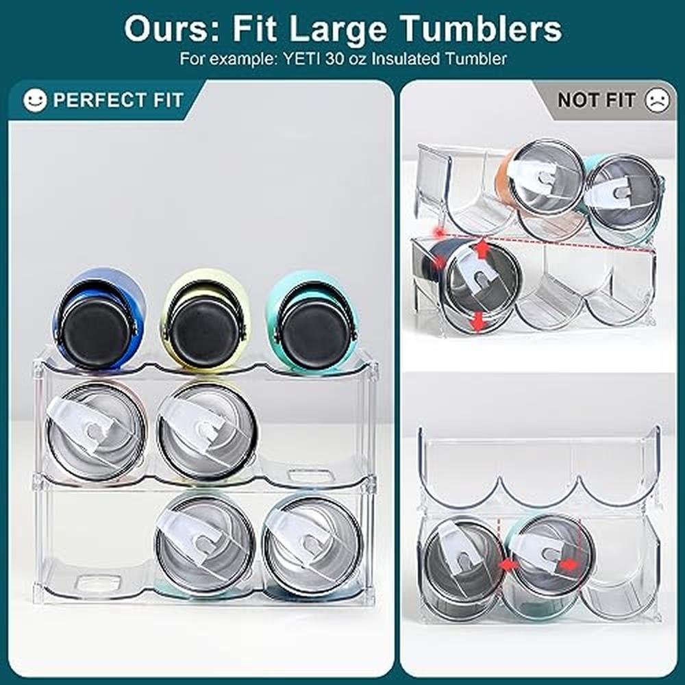 Bottle Holder: Premium 3-Tier Stackable Water Bottle – Side View