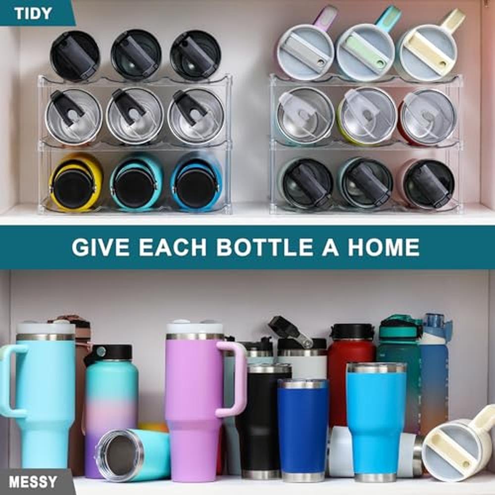 Bottle Holder: Premium 3-Tier Stackable Water Bottle – Close-up Detail