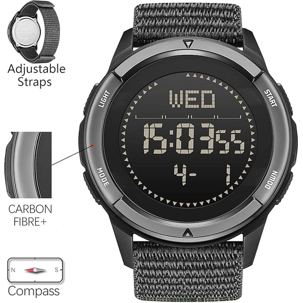 Watches Men: DIDITIME Tactical Watch Waterproof 164FT – Side View