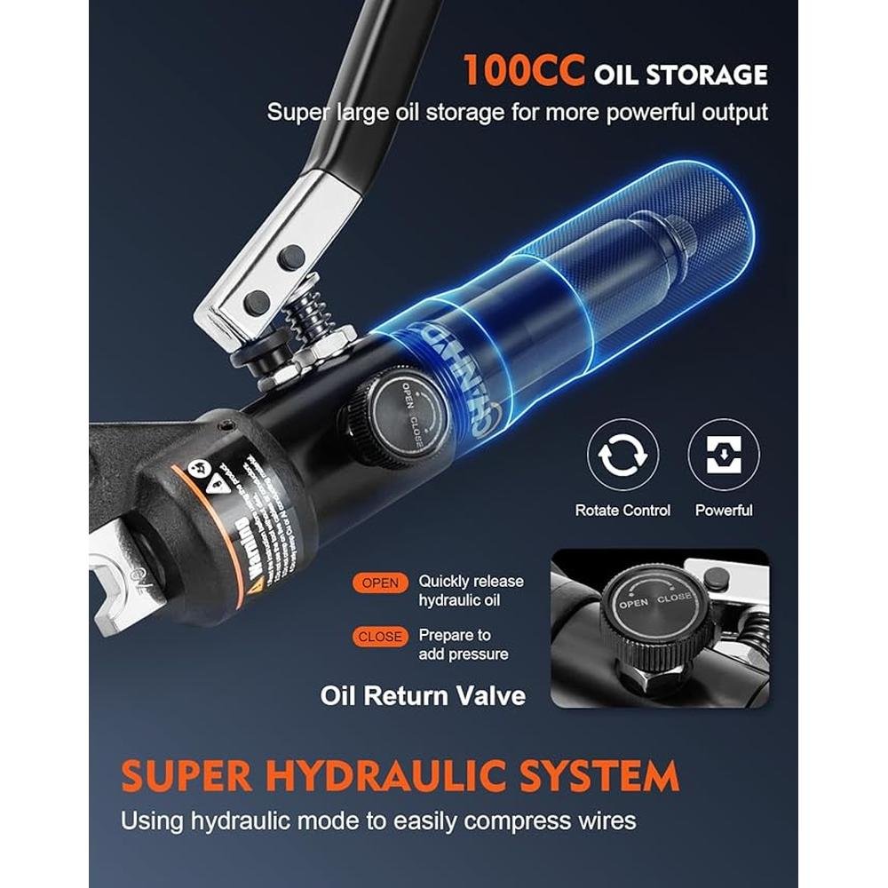 Hydraulic Crimping Tool: CHANHYD 8 US TON Capacity – Side View