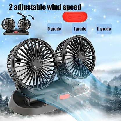 Car Fan: ZHTMFYZ Dual Head Fans Portable Vehicle Cooling – Close-up Detail