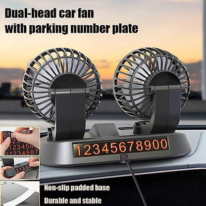 Car Fan: ZHTMFYZ Dual Head Fans Portable Vehicle Cooling – In Use