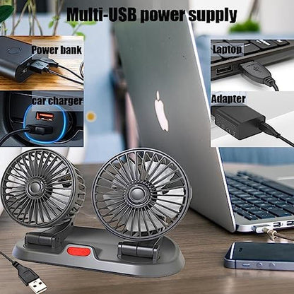 Car Fan: ZHTMFYZ Dual Head Fans Portable Vehicle Cooling – Packaging