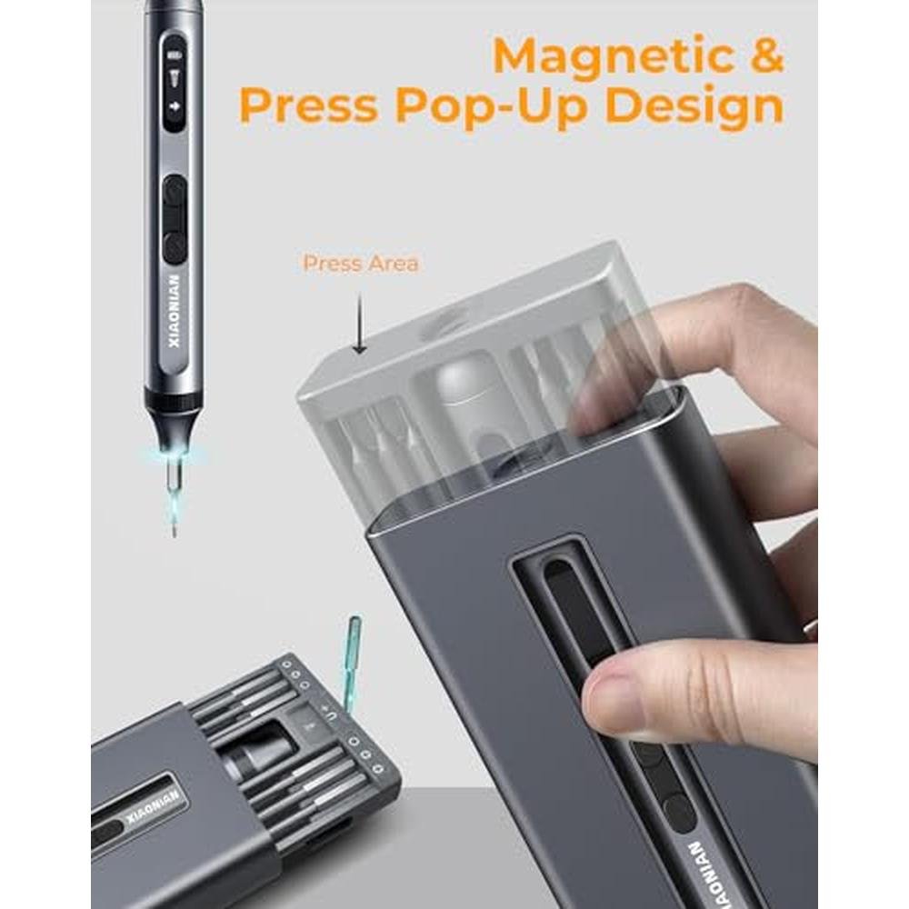Screwdriver Set: XIAONIAN 52-in-1 3.7V Mini Precision – Close-up Detail