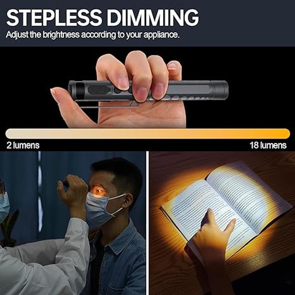 Nurse Medical Pen Light: RISEMART Rechargeable LED Penlight – Side View