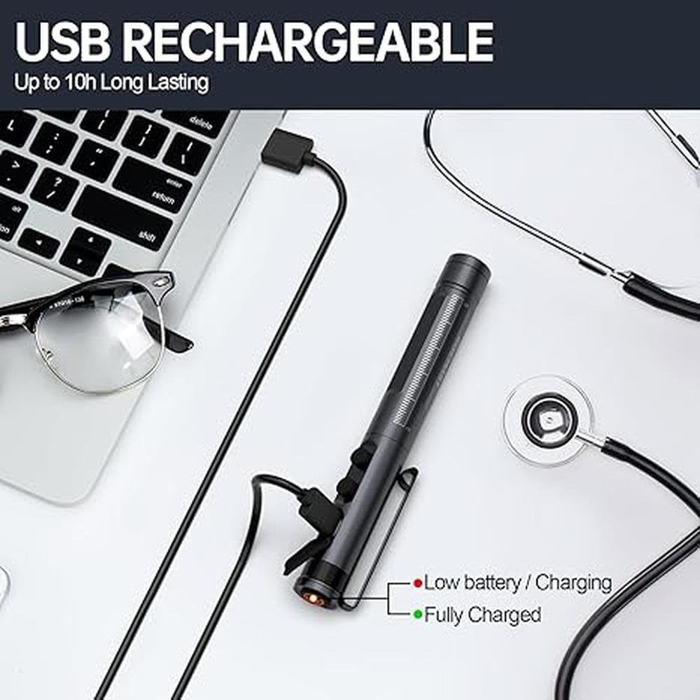 Nurse Medical Pen Light: RISEMART Rechargeable LED Penlight – Close-up Detail