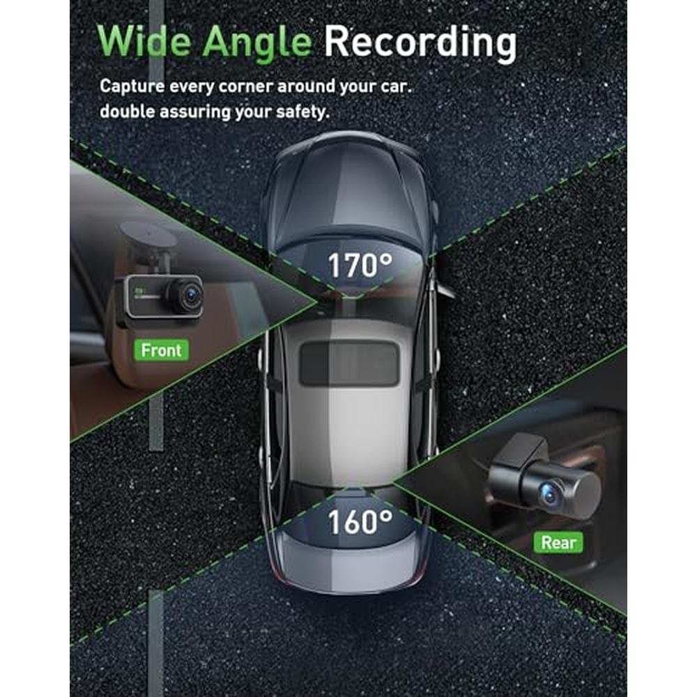 Dash Camera: 4K+1080P WiFi Dual Dash Camera for Car Front – In Use