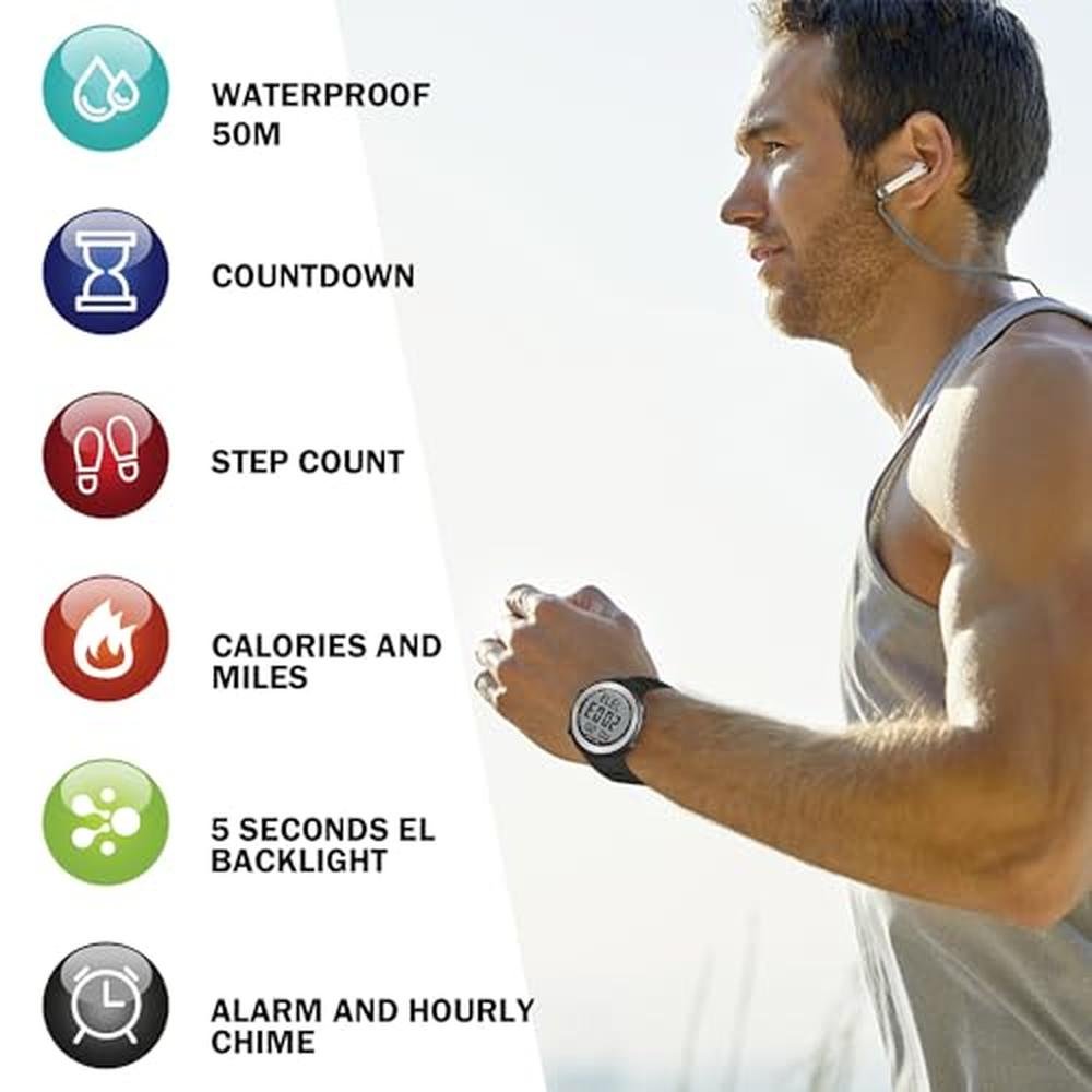 Watch Hearkent: Hearkent Pedometer Watch with Light – Side View