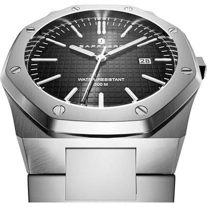 Watches Sapphero: Sapphero Mens Octagonal Stainless Steel – Side View
