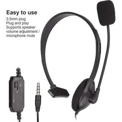 Zopsc Wired Headset: 3.5mm Plug Stereo Headphones with – Side View