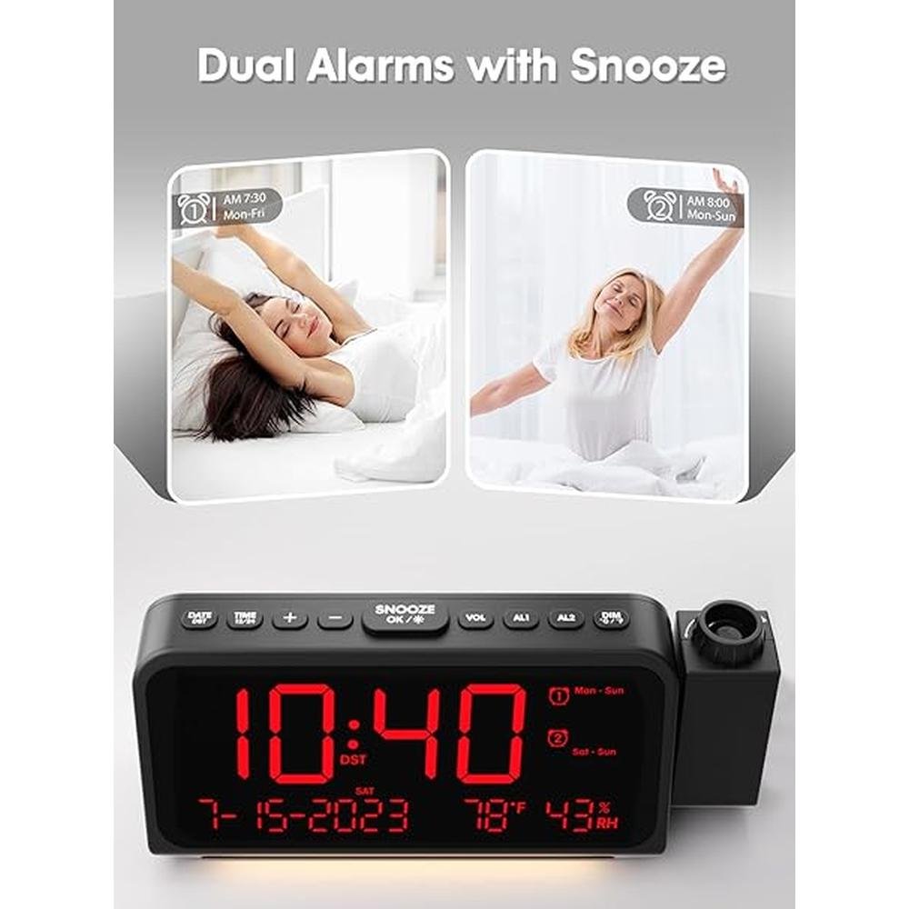 Projection Clock: ROCAM Digital Clock with 180 Projector on – Packaging