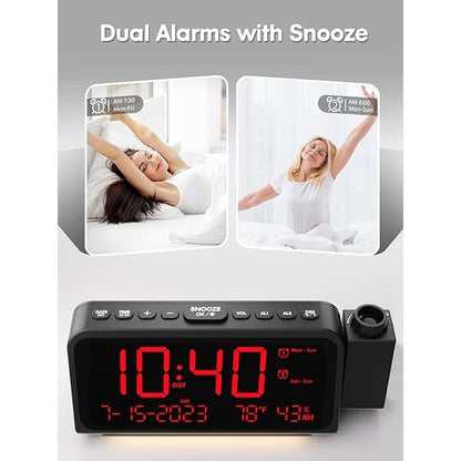 Projection Clock: ROCAM Digital Clock with 180 Projector on – Packaging