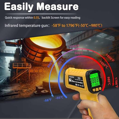 Infrared Thermometer Pyrometer – Side View