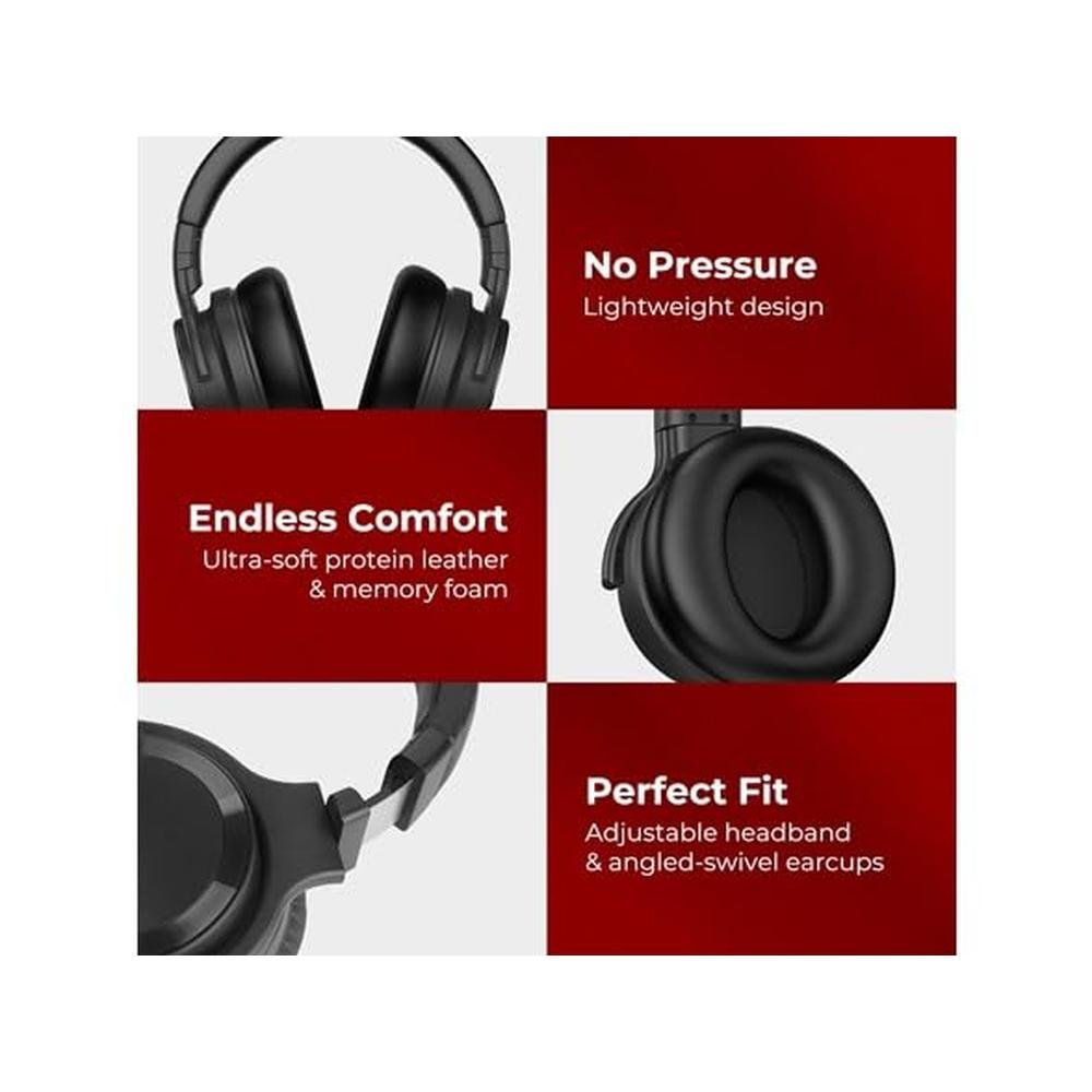 Bluetooth Headphones: Commalta E7 Active Noise Cancelling – Side View