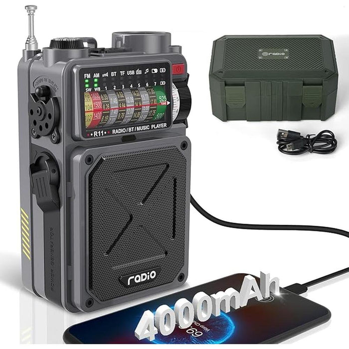 Shortwave Radio: Portable 4000mAh 14800mWh AM FM WB SW – Front View