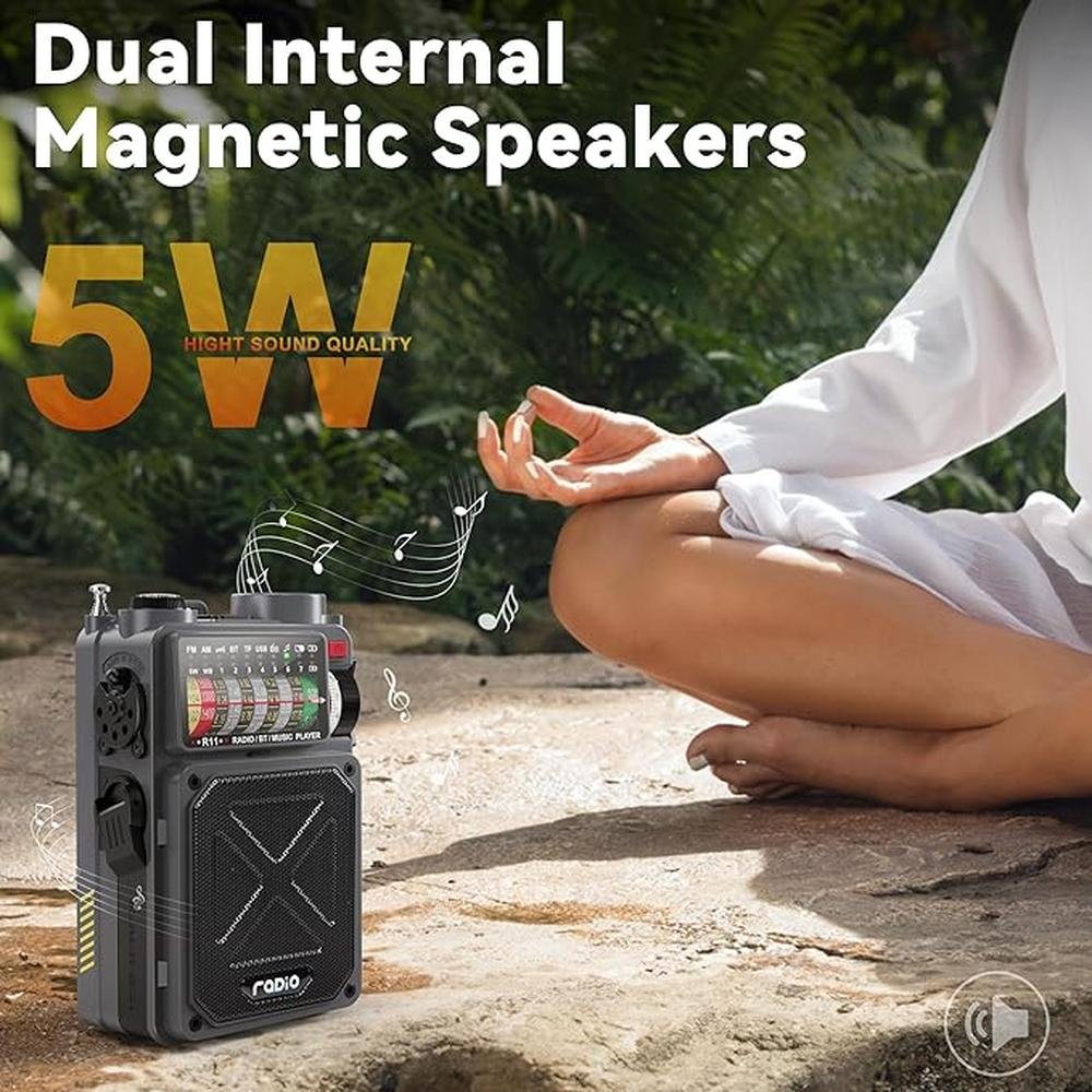 Shortwave Radio: Portable 4000mAh 14800mWh AM FM WB SW – Side View