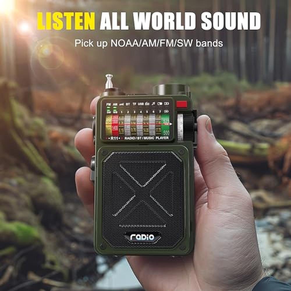 Emergency Crank Radio: Emgykit R11 4000mAh AM/FM/WB/SW NOAA – Side View