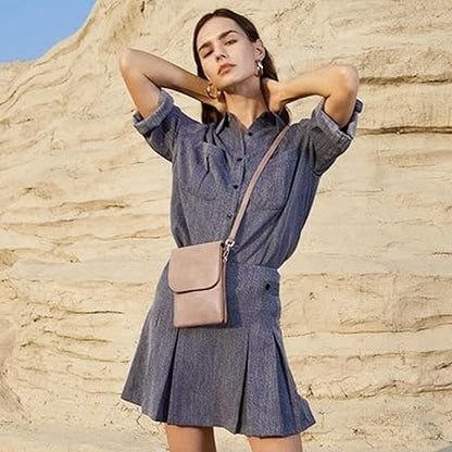 Bostanten Vegan Leather Small Crossbody Bags – Close-up Detail