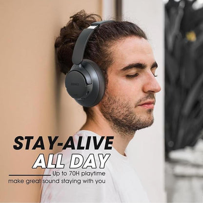 BERIBES Upgraded Hybrid Active Noise Cancelling Headphones – Side View