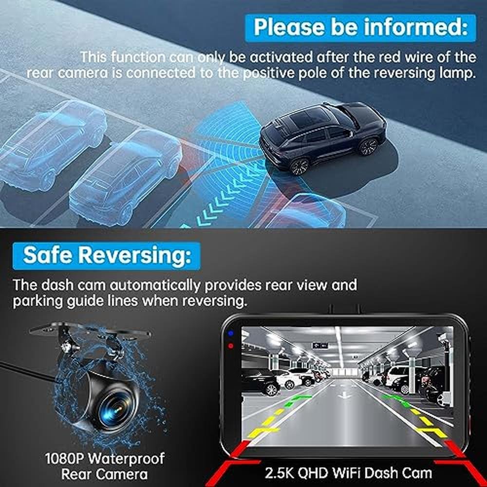 Dash Cam: Ssontong Dual Dash Cam Front and Rear WiFi APP – Side View