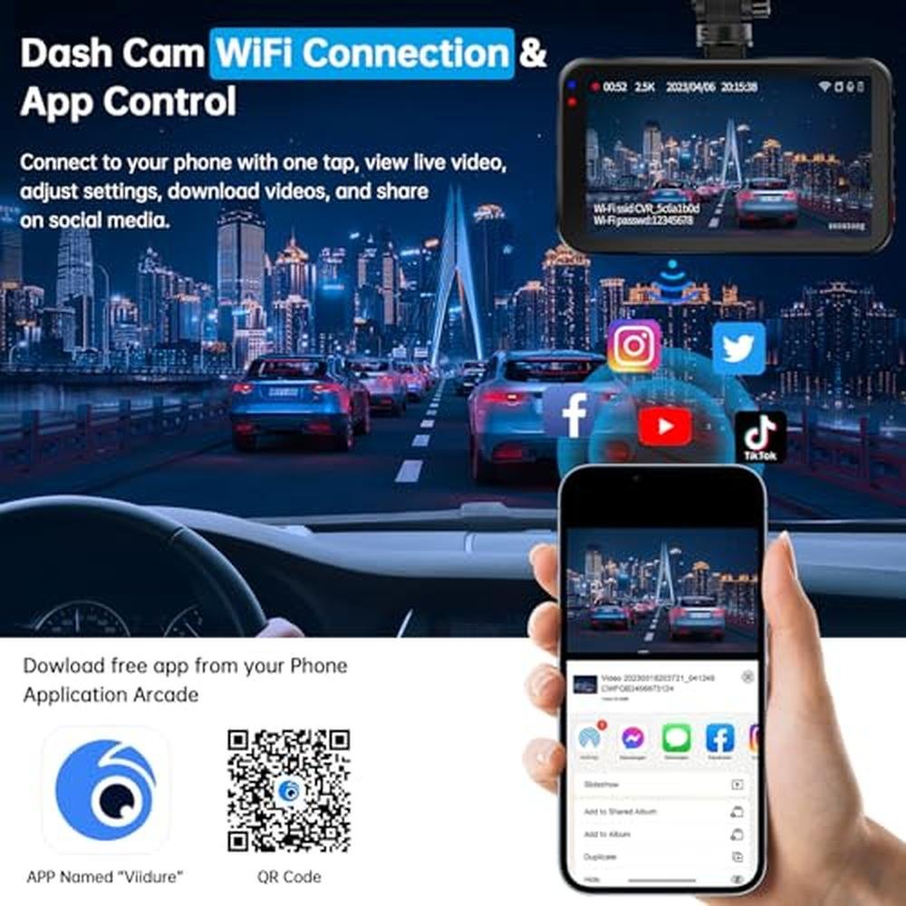 Dash Cam: Ssontong Dual Dash Cam Front and Rear WiFi APP – Close-up Detail
