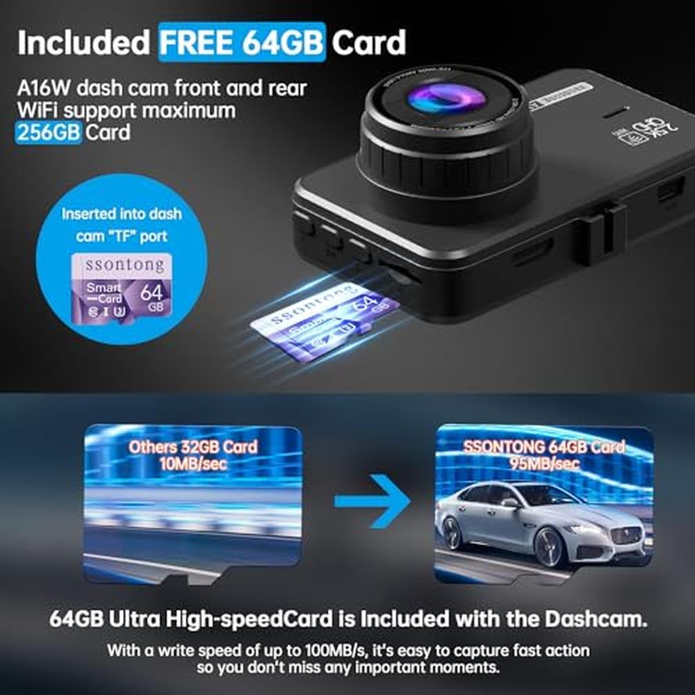 Dash Cam: Ssontong Dual Dash Cam Front and Rear WiFi APP – Packaging