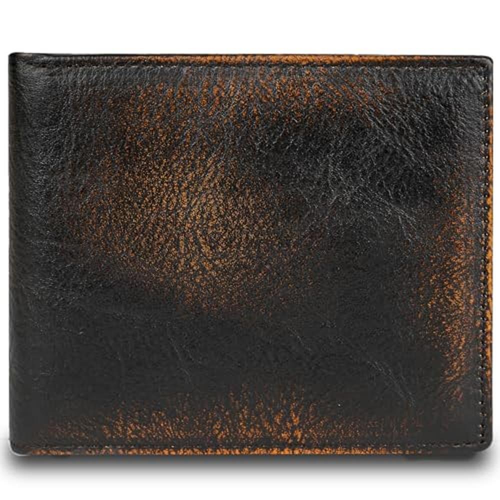 DK86 Leather Bifold Wallet: Hand Burnished Full Grain – Front View