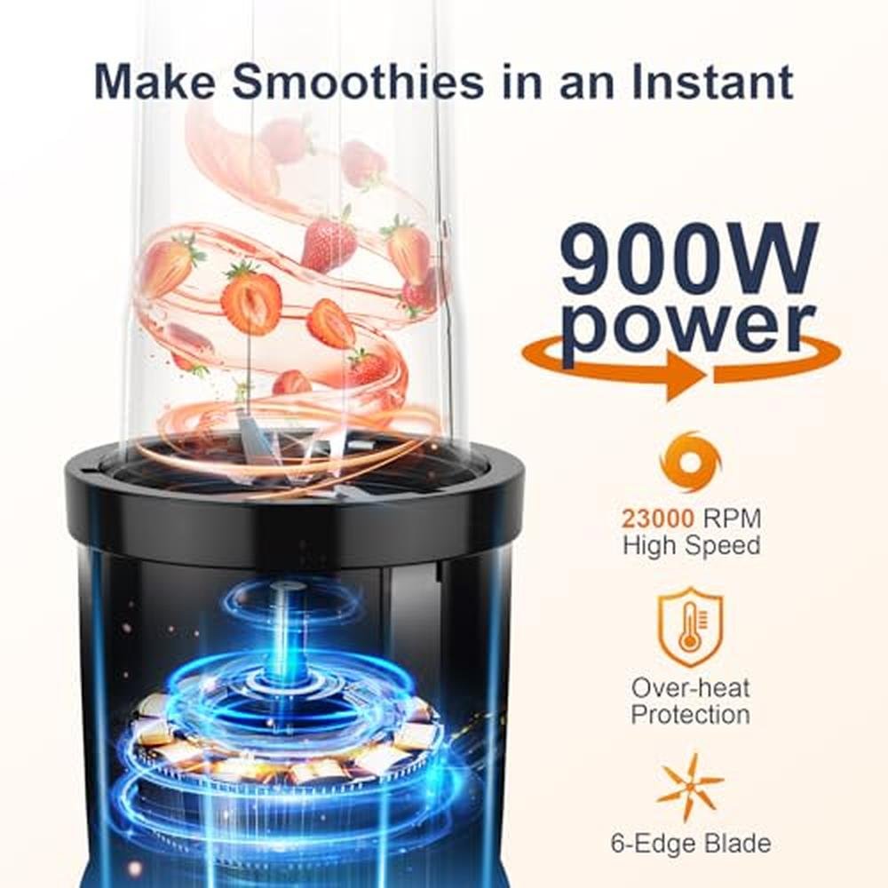 Blender Smoothies: KOIOS 900W Personal Blender – Side View