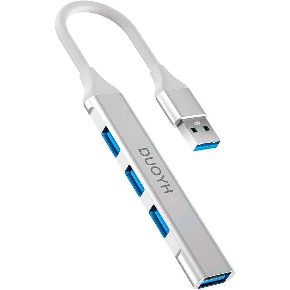 4-Port USB Hub 3.0: DUOYHIEL Portable Fast Data USB Hub – Front View