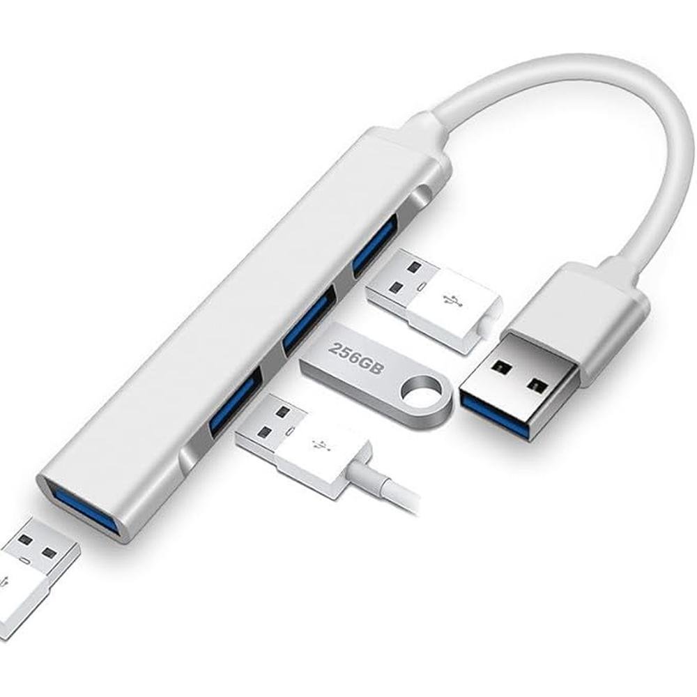 4-Port USB Hub 3.0: DUOYHIEL Portable Fast Data USB Hub – Side View