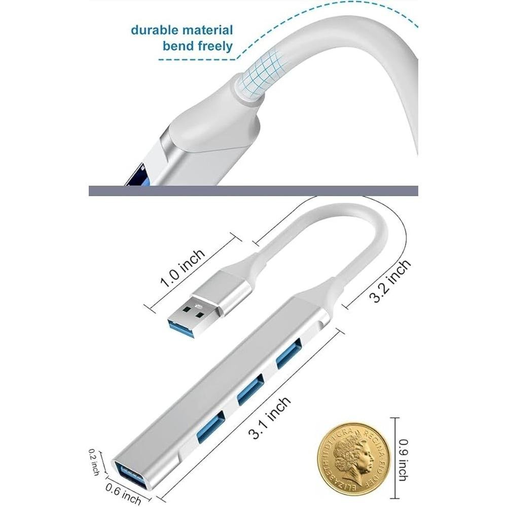 4-Port USB Hub 3.0: DUOYHIEL Portable Fast Data USB Hub – In Use