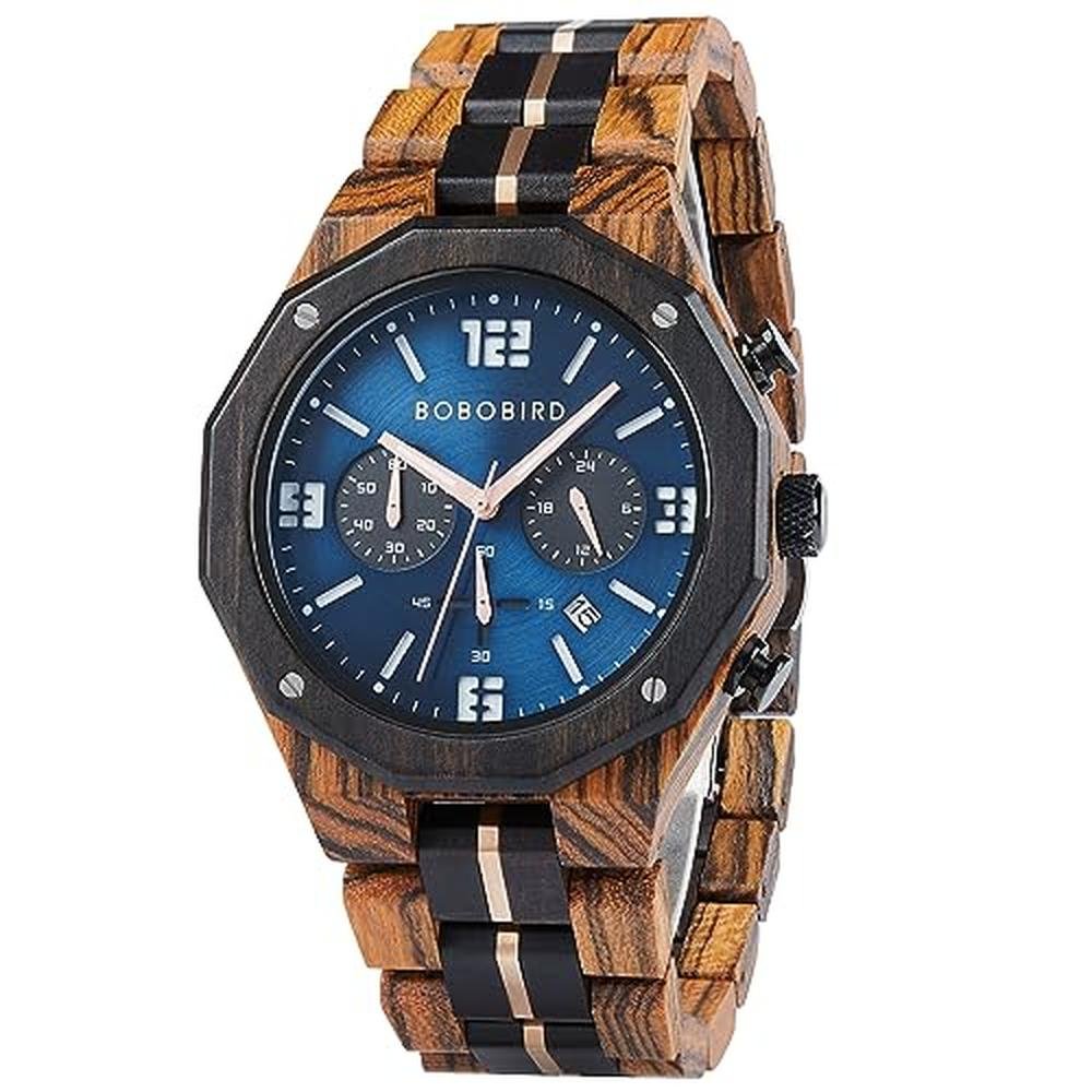 Men Watch: BOBO BIRD GT134 Wooden Watch – Front View