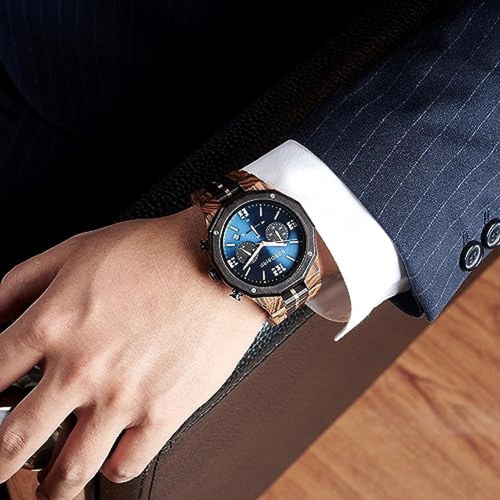 Men Watch: BOBO BIRD GT134 Wooden Watch – Close-up Detail