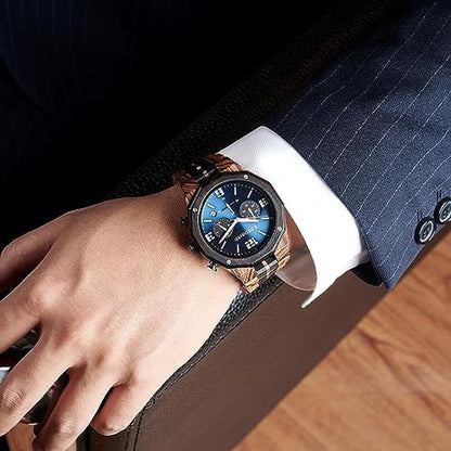 Men Watch: BOBO BIRD GT134 Wooden Watch – Close-up Detail