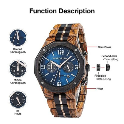 Men Watch: BOBO BIRD GT134 Wooden Watch – Packaging