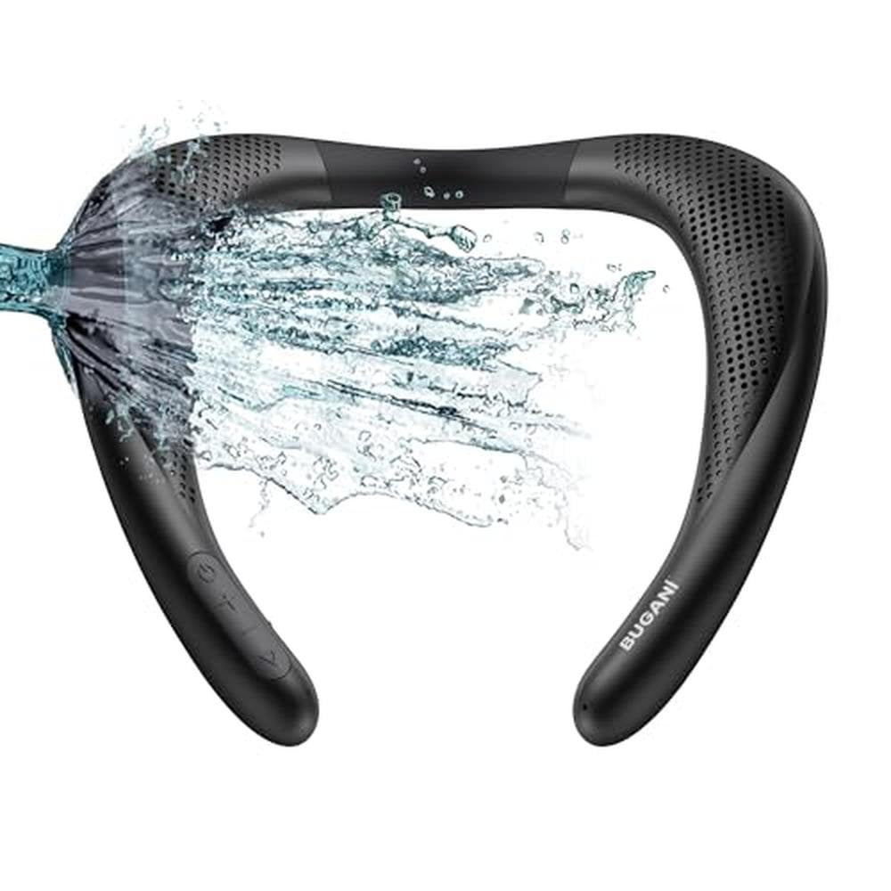 Speaker Neckband: BUGANI Wireless Neck Bluetooth Speaker – Front View