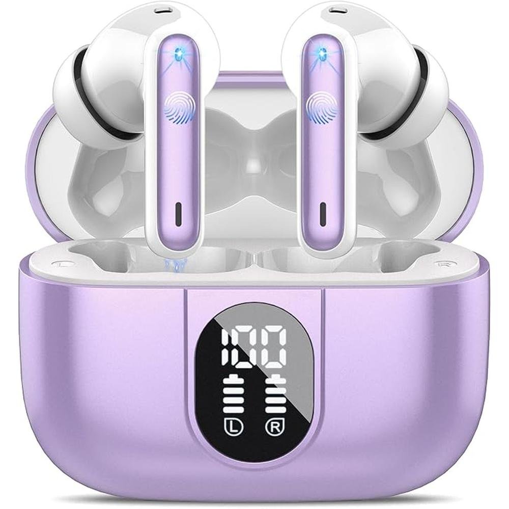 Bluetooth Earbuds: Premium Wireless Earbuds with Mic – Front View