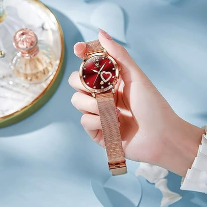 Women's Rose Gold Watch: Olevs – In Use