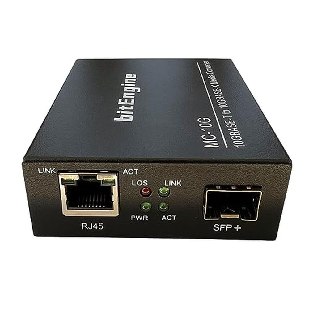 10G Media Converter: BitEngine 10GBase-T to 10GBase-X – Side View