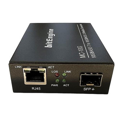 10G Media Converter: BitEngine 10GBase-T to 10GBase-X – Side View