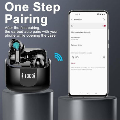 Wireless Earbud: Bluetooth Headphones 5.3 NEW 40H Ear Buds – Close-up Detail