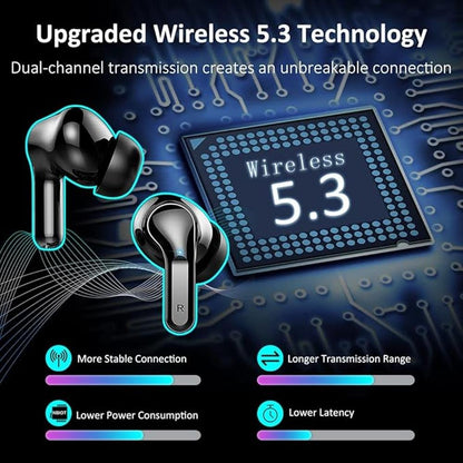 Wireless Earbud: Bluetooth Headphones 5.3 NEW 40H Ear Buds – In Use