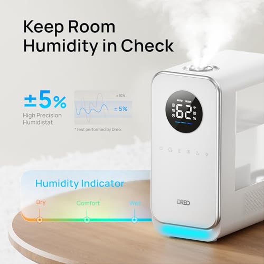 Dreo Humidifiers: Dreo 5L Top Fill Smart Quiet Cool Mist – Side View
